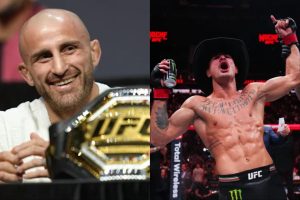 Alexander Volkanovski and Diego Lopes post-Noche UFC