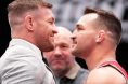 Conor McGregor and Michael Chandler face off on the set of The Ultimate Fighter 31 with Dana White