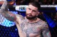 Sean Brady reacts during his introduction at UFC London