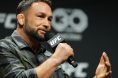 Frankie Edgar answers a question during a Q+A session ahead of UFC 288