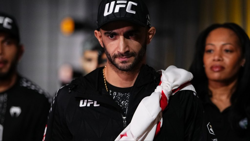 Giga Chikadze walks to the Octagon for his fight at UFC Vegas 112