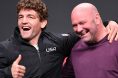 Ben Askren poses with Dana White at a UFC press conference