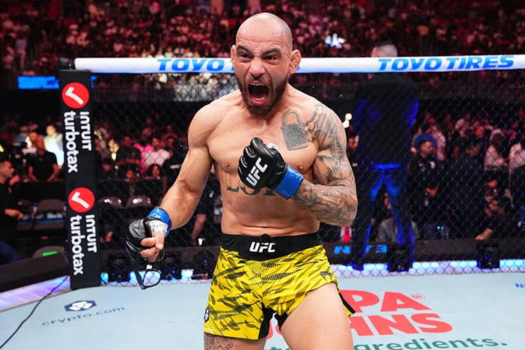 Jean Silva celebrates UFC win