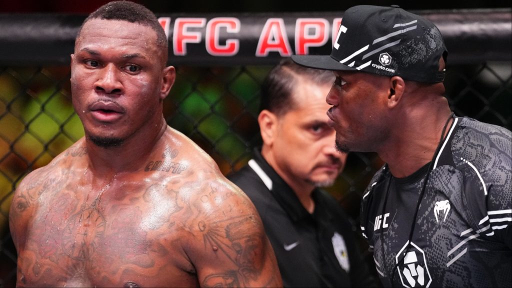 Mohammed Usman with his brother Kamaru during one of his UFC fights