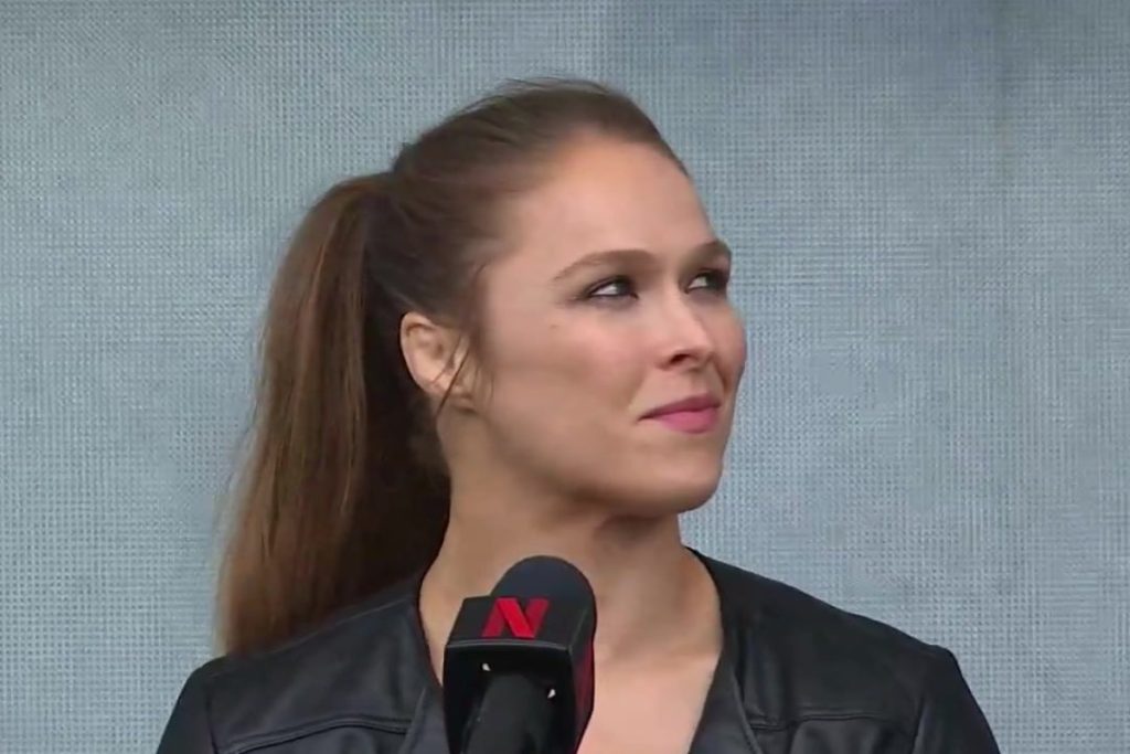 Ronda Rousey during Gina Carano fight press conference