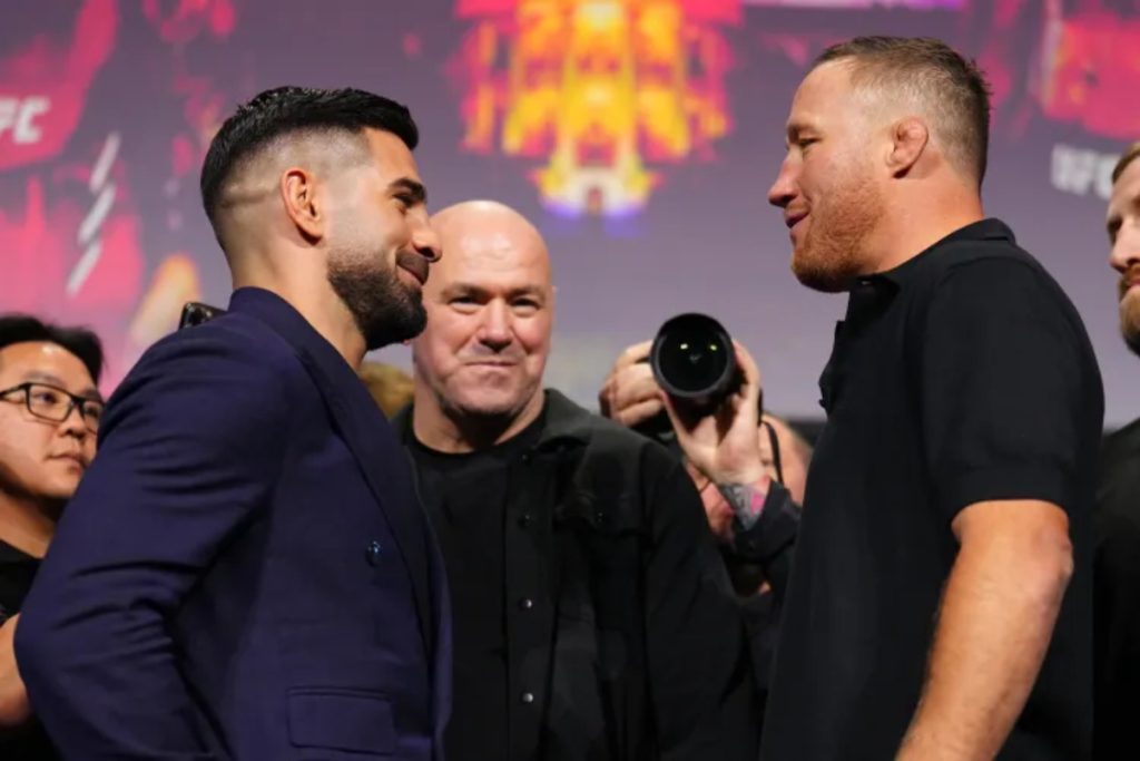 Ilia Topuria and Justin Gaethje face off ahead of UFC Freedom 250