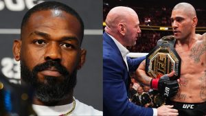 Jon Jones, Dana White and Alex Pereira