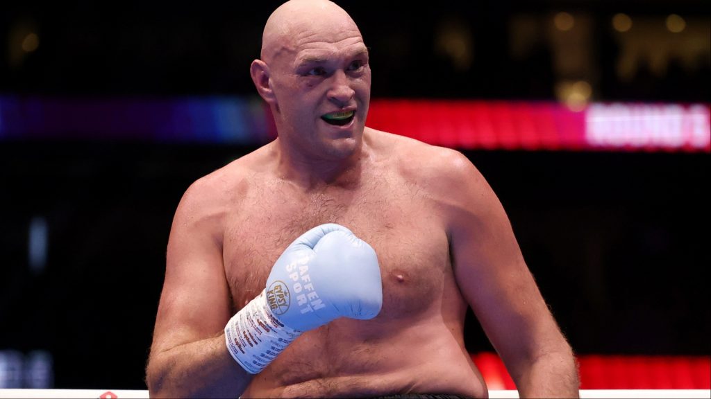 Tyson Fury in the ring for his fight against Arslanbeck Makhmudov