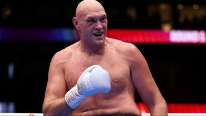 Tyson Fury in the ring for his fight against Arslanbeck Makhmudov