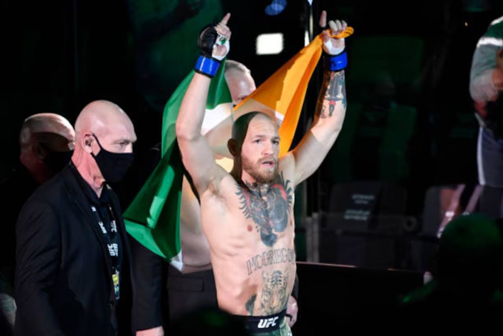 Conor McGregor makes his walkout at UFC 257