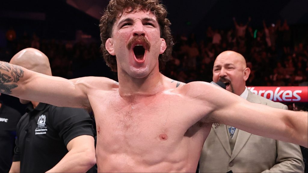 Quillan Salkilld celebrates after a win at UFC Perth