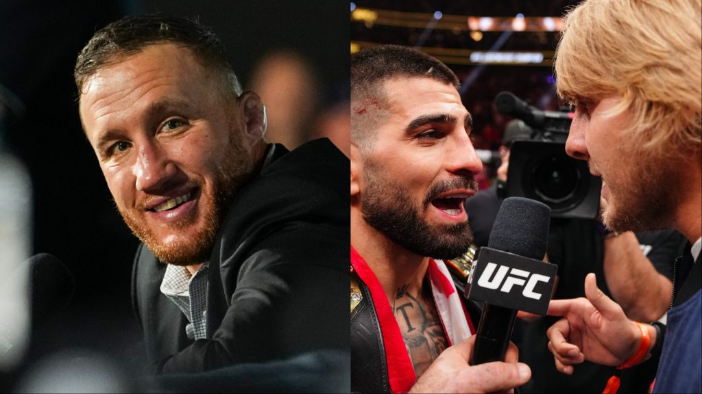 Justin Gaethje, Ilia Topuria and Paddy Pimblett