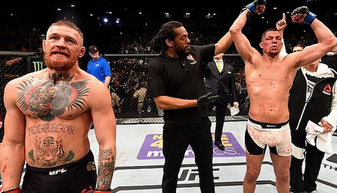 Conor McGregor, Nate Diaz Conor McGregor, Nate Diaz, Floyd Mayweather